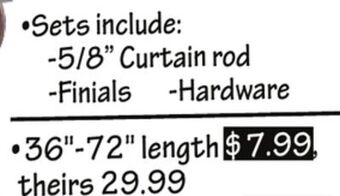 Ollie's Famous maker curtain rod set closeout offer