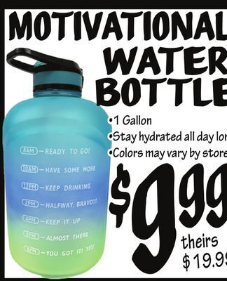 Ollie's Motivational water bottle offer