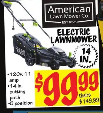 Ollie's American lawn mower co. electric lawnmower offer