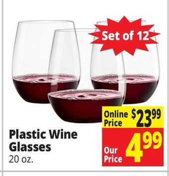 Ocean State Job Lot Plastic wine glasses offer