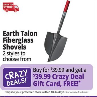Ocean State Job Lot Earth talon fiberglass shovels offer