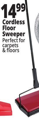 Ocean State Job Lot Cleansweep cordless metal carpet sweeper, red offer