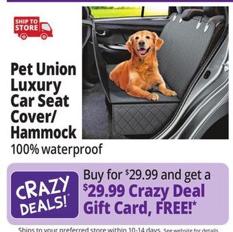 Ocean State Job Lot Pet union car seat cover/hammock for dogs, black offer