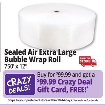 Ocean State Job Lot Sealed air extra large 750 ft. bubble wrap roll offer