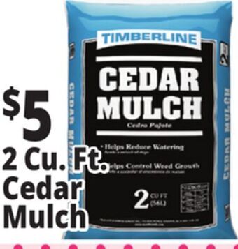 Ocean State Job Lot Timberline cedar mulch, 2 cu ft offer