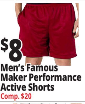 Ocean State Job Lot Men's famous maker performance active shorts offer