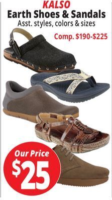 Ocean State Job Lot Kalso earth shoes & sandals offer