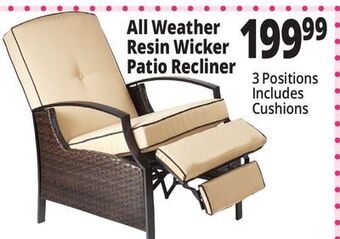 Ocean State Job Lot All-weather resin wicker patio recliner offer
