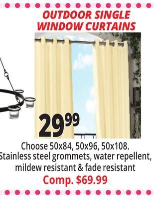 Ocean State Job Lot Outdoor curtains offer