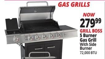 Ocean State Job Lot Grill boss 5-burner gas grill with side burner offer