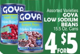 Bravo Supermarkets Goya low sodium beans offer