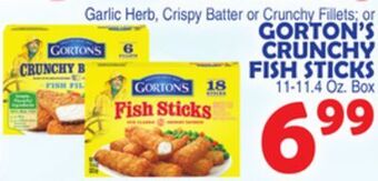 Bravo Supermarkets Gorton's crunchy fish sticks offer