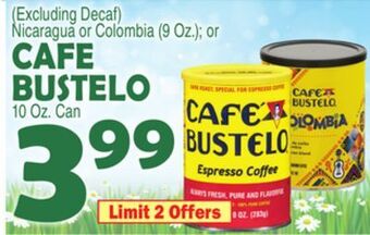 Bravo Supermarkets Cafe bustelo 10 oz. can offer
