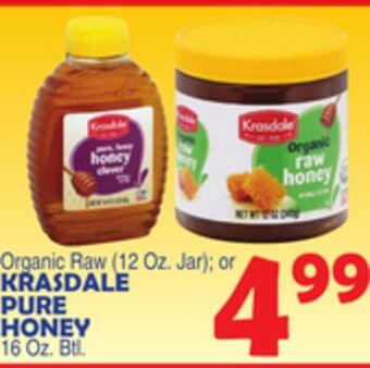 Bravo Supermarkets Krasdale pure honey 16 oz. btl offer