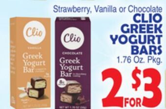 Bravo Supermarkets Clio greek yogurt bars offer