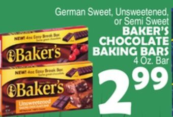 Bravo Supermarkets Baker's chocolate baking bars offer