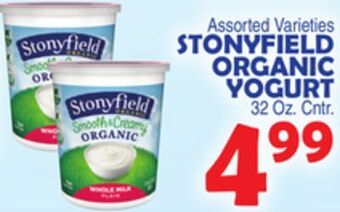 Bravo Supermarkets Stonyfield organic yogurt offer