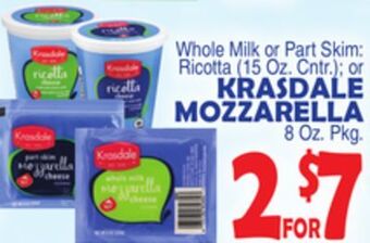Bravo Supermarkets Krasdale mozzarella 8 oz. pkg. offer