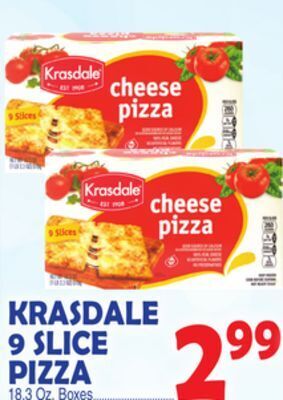 Bravo Supermarkets Krasdale 9 slice pizza offer
