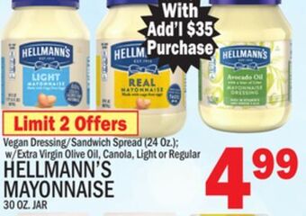 C Town Hellmann's mayonnaise, 30 oz jar offer