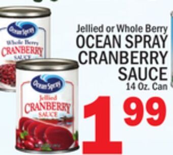 C Town Ocean spray cranberry sauce offer