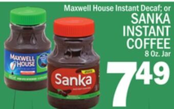 C Town Sanka instant coffee offer