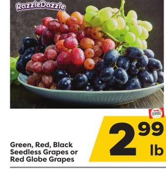 Weis Markets Green, red, black seedless grapes or red globe grapes offer