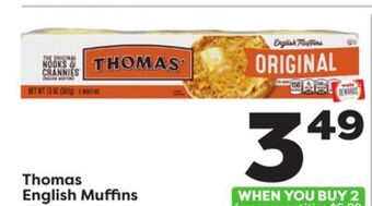 Weis Markets Thomas english muffins offer