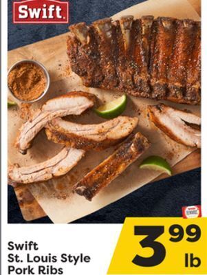 Weis Markets Swift st.louis style pork ribs offer