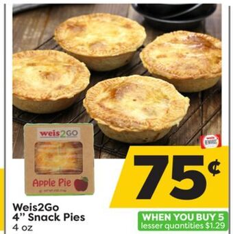 Weis Markets Weis2go 4 snack pies offer