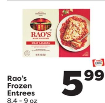 Weis Markets Rao's frozen entrees offer