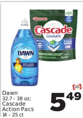 Weis Markets Dawn 32.7-38 oz cascade action pacs 14-25 ct offer