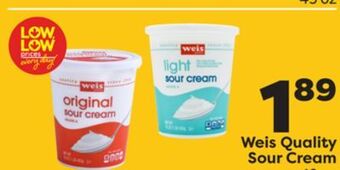 Weis Markets Weis quality sour cream offer