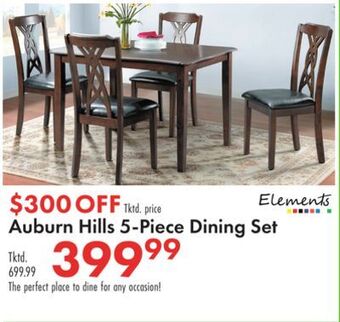 Boscov's Auburn hills 5-piece dining set offer