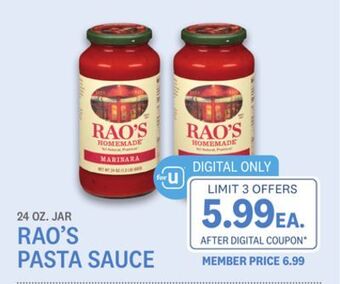 Kings Food Markets Rao's pasta sauce offer