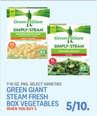 Kings Food Markets Green giant steam fresh box vegetables offer