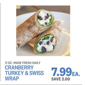 Kings Food Markets Cranberry turkey & swiss wrap offer