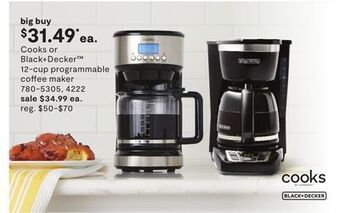 JC Penney Cooks or black + decker™ 12-cup programmable coffee maker offer