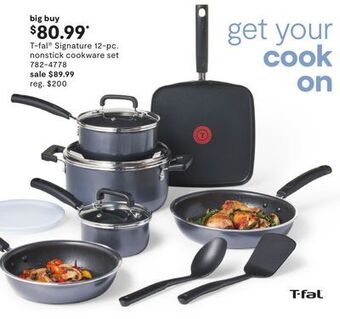 JC Penney T-fal® signature 12-pc. nonstick cookware set offer