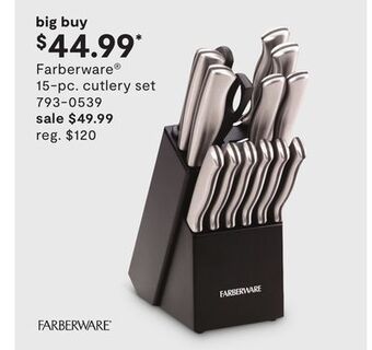 JC Penney Farberware® 15-pc. cutlery set offer