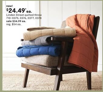 JC Penney Linden street quilted throw offer