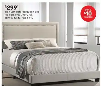 JC Penney Zion upholstered queen bed offer