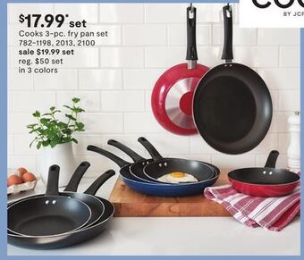 JC Penney Cooks 3-pc. fry pan set offer