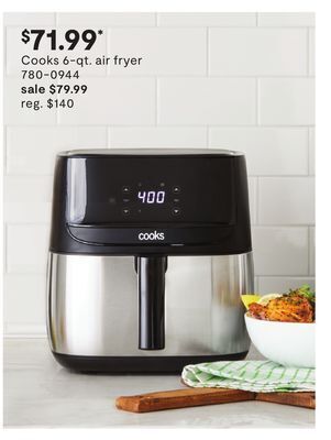 JC Penney Cooks 6-qt. air fryer offer
