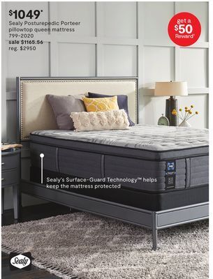 JC Penney Sealy posturepedic porteer pillowtop queen mattress offer