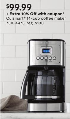 JC Penney Cuisinart® 14-cup coffee maker offer