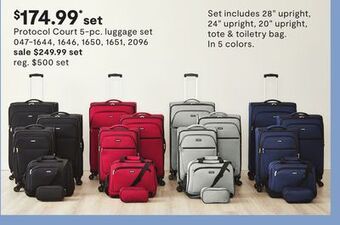 JC Penney Protocol court 5-pc. luggage set offer