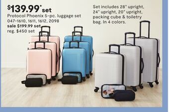 JC Penney Protocol phoenix 5-pc. luggage set offer