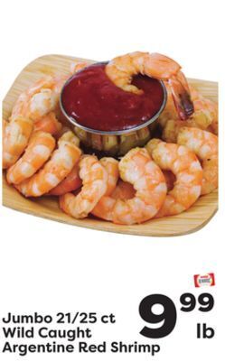 Weis Markets Jumbo 21/25 ct wild caught argentine red shrimp offer