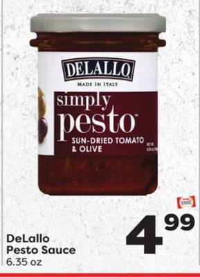 Weis Markets Delallo pesto sauce offer